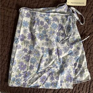 NWT Peppermayo Pastel Floral Wrapped Skirt